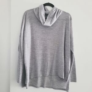 Eileen Fisher merino woo gray long sleeve oversized turtlneck sweater size L